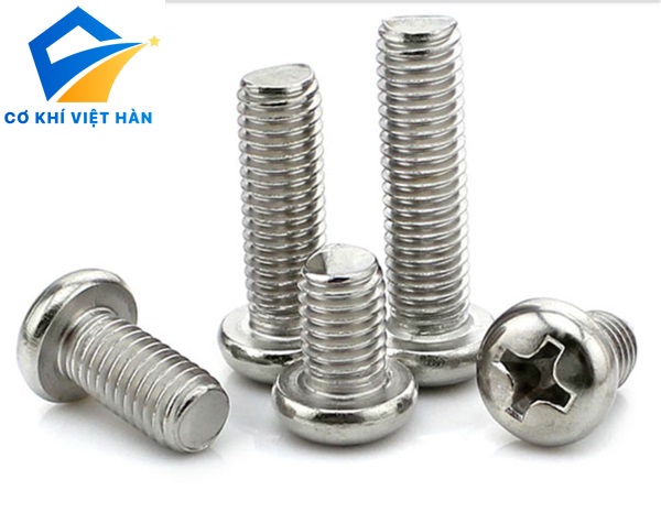 Vít pake inox đầu tròn thân bu lông din 7985