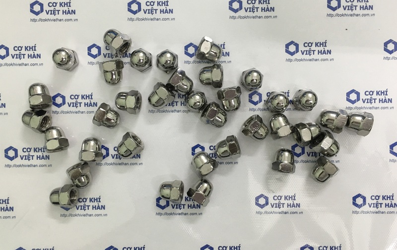 Ê cu mũ inox