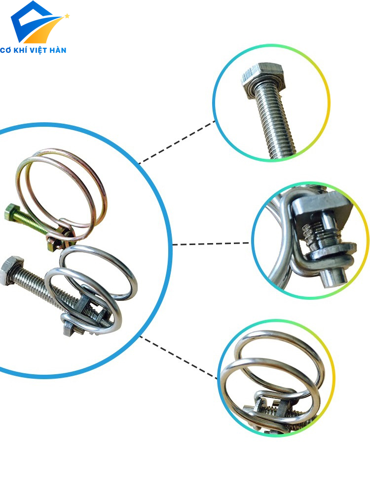 Đai xiết dây đôi inox 304