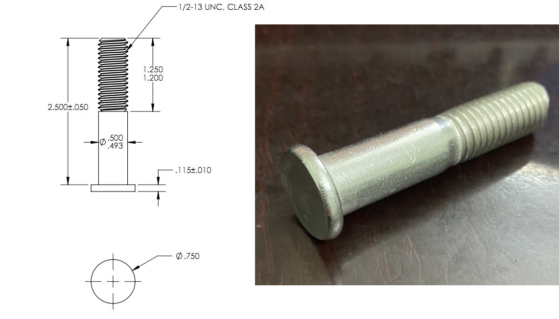 Thông số kỹ thuật của bu lông đầu tròn ren hệ inch