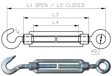 Tăng đơ cáp M10 2