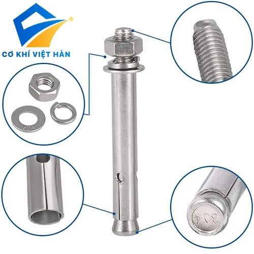 Bu lông nở inox 316 chịu nhiệt tốt trong môi trường công nghiệp nặng