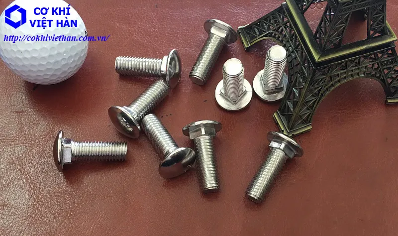 Bu lông đầu tròn cổ vuông inox