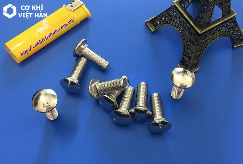 Bu lông đầu tròn cổ vuông inox
