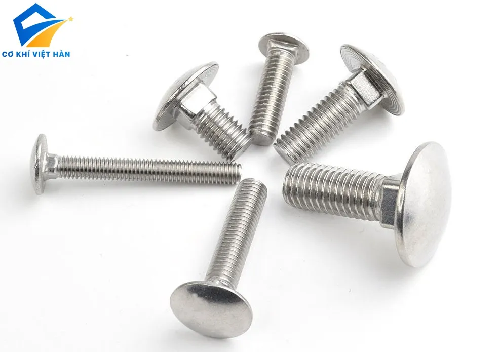 Bu lông inox đầu tròn – Phụ kiện inox bền bỉ, chống gỉ, dùng trong xây dựng và cơ khí