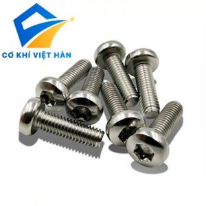 VÍT INOX HOA KHẾ ĐẦU TRÒN THÂN BU LÔNG: DIN 7985 TX