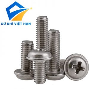 VÍT INOX PAKE ĐẦU TRÒN LIỀN LONG ĐEN: DIN GB9074.5
