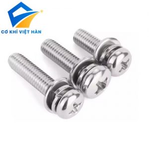 VÍT INOX ĐẦU TRÒN, THÂN BU LÔNG, LONG ĐEN KÉP, DIN GB9074.8